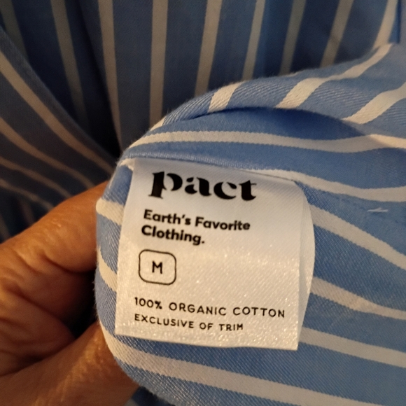 Pact 100% Organic Cotton Sunset Lightweight Cotton Sleeveless Stripe Shirtdress - Picture 5 of 7